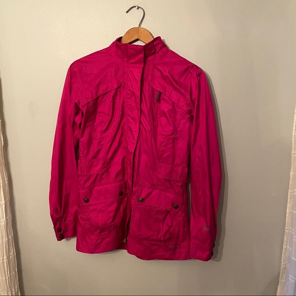 Eddie Bauer Rain Jacket Pockets Hooded Bright - Picture 3 of 8
